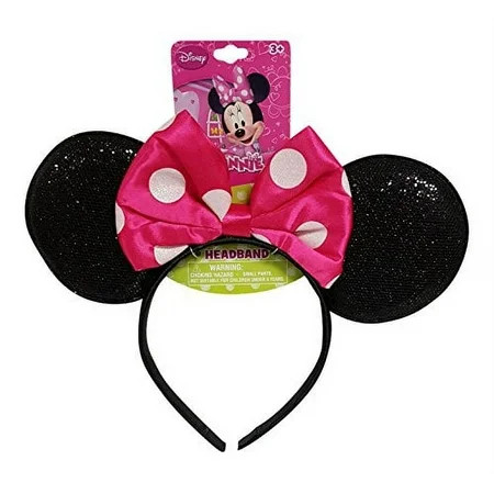 Genuine UPD Minnie Mouse Sparkled Ear Shaped Headband with Hot Pink Bow Disney Official Licensed (1 piece) | Walmart (US)