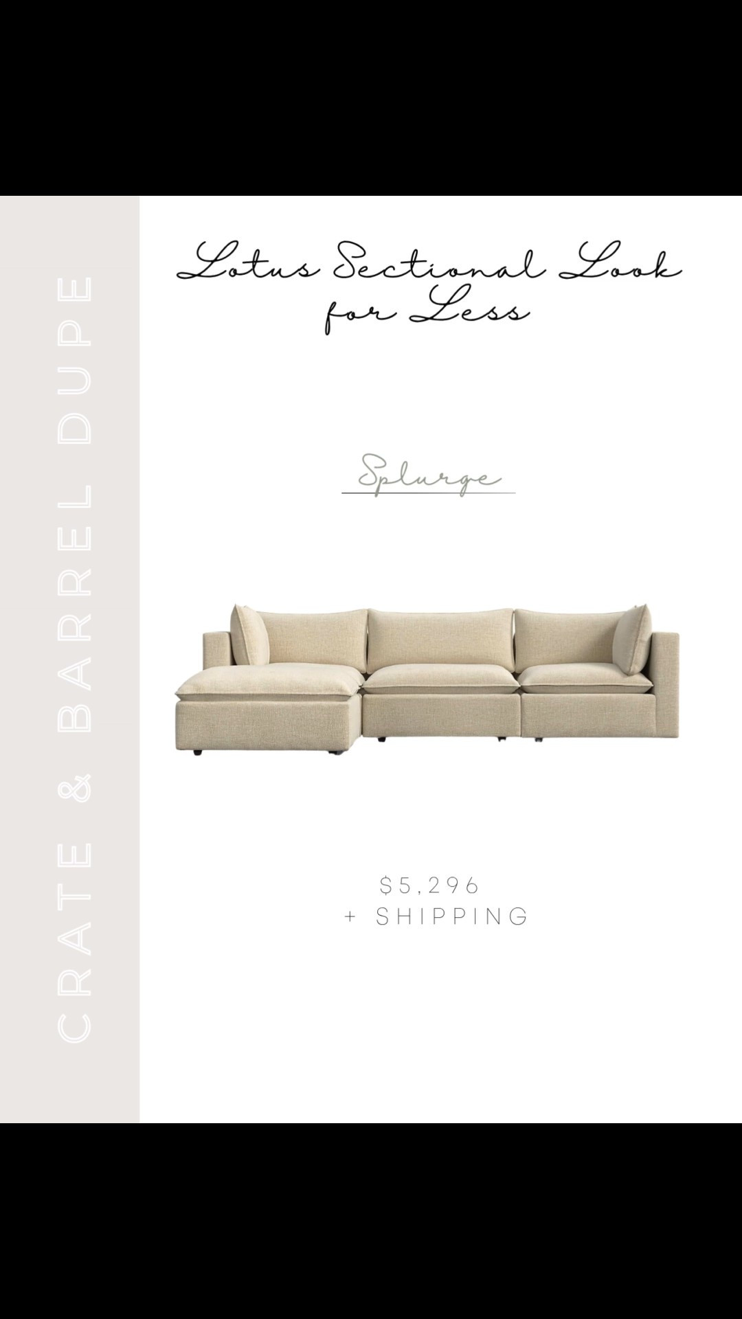 Crate & Barrel Dupe | Crate & Barrel Lotus Sofa Dupe | Lotus Sectional | Down Sectional | Modular Sectional | RH Sofa Dupe | Cloud sofa dupe | cloud sectional dupe | modular sofa | splurge or save | Crate & Barrel Inspired | Crate & Barrel Look for Less | Crate & Barrel Look Alike | Modular Sectional Living Room | Modular Sectional Living Room Ideas | Modular Sectional Sofa Living Room | Lotus Modular Sectional | Modern Living Room Design



#LTKSaleAlert #LTKStyleTip #LTKHome