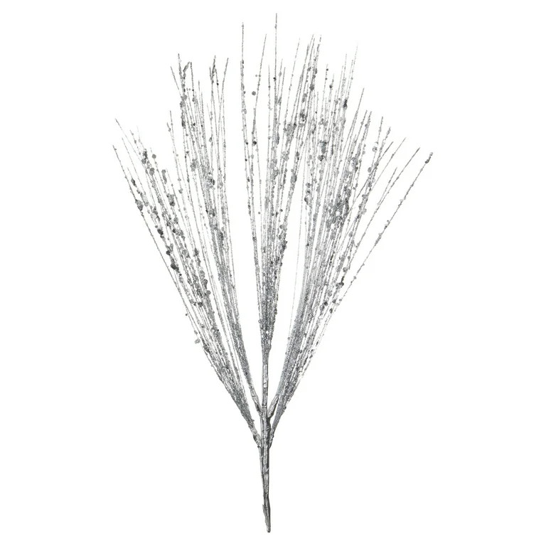 Silver Spray Decorative Christmas Pick, 9 in, by Holiday Time | Walmart (US)