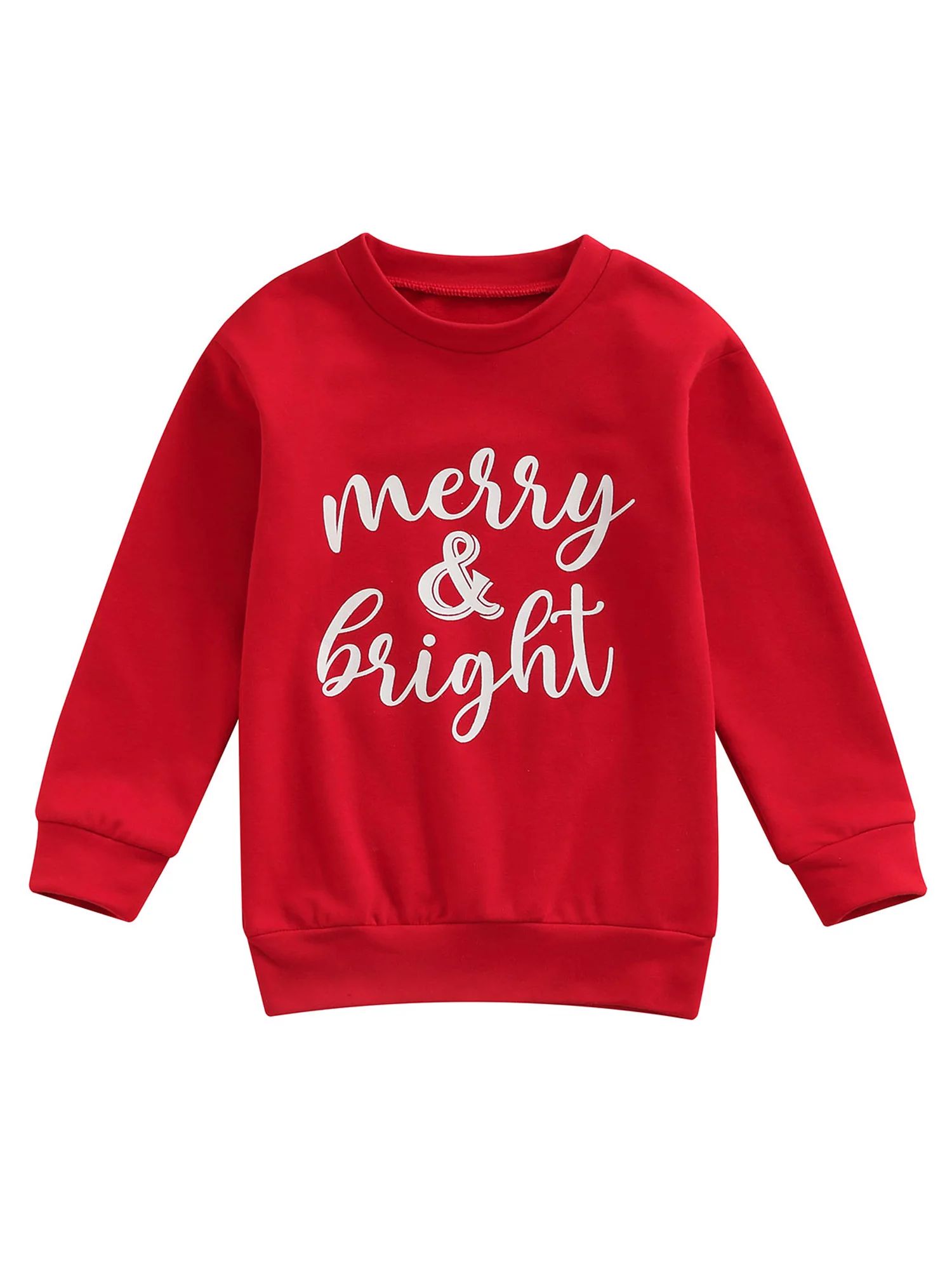 Dewadbow Toddler Baby Boy Girl Christmas Sweatshirt Kids Long Sleeve Pullover Tops Fall Winter Cl... | Walmart (US)