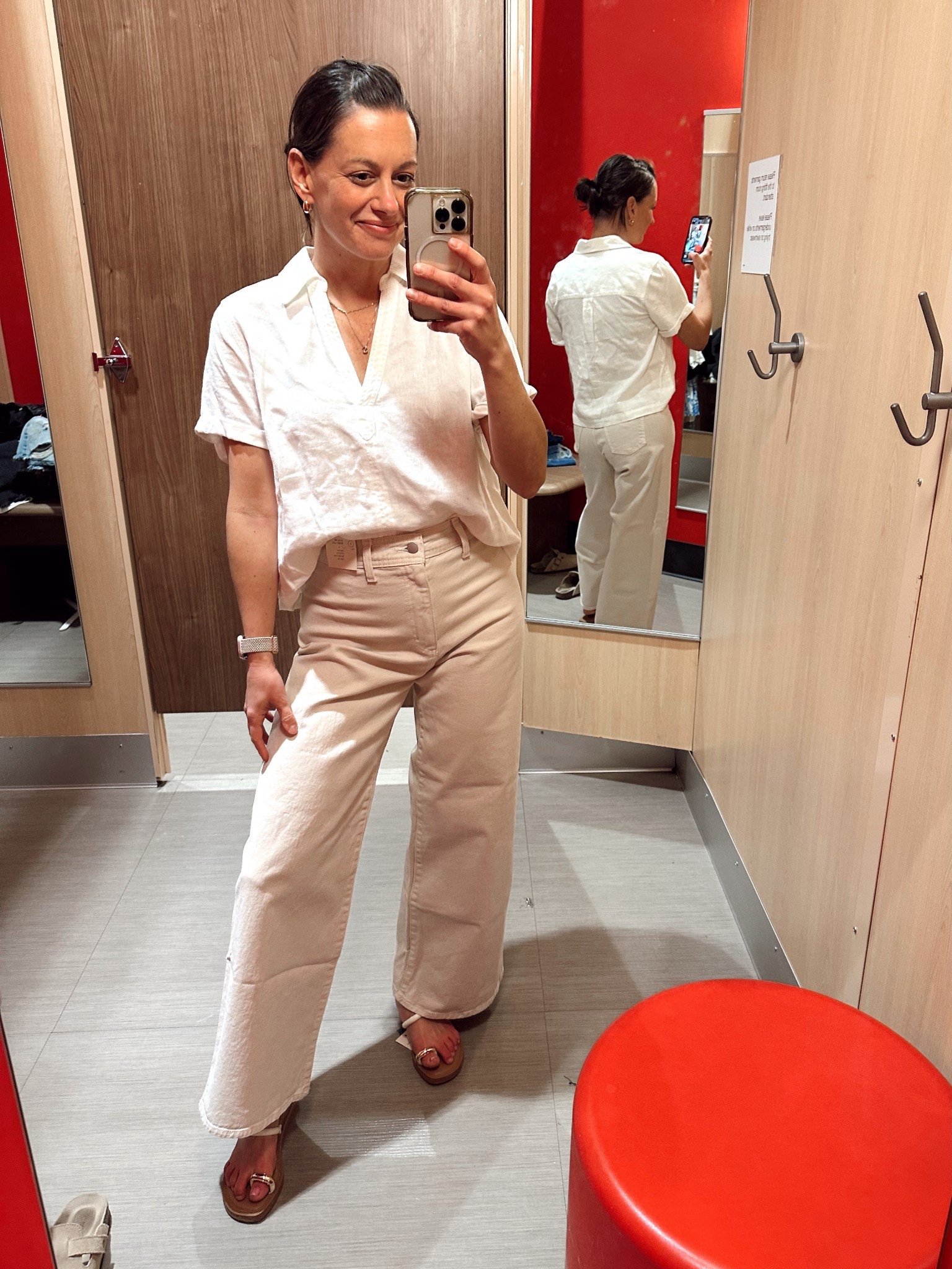 Target new arrivals!
Top runs true to size, wide leg jeans run a tad small.



#LTKOver40 #LTKFindsUnder50 #LTKPetite