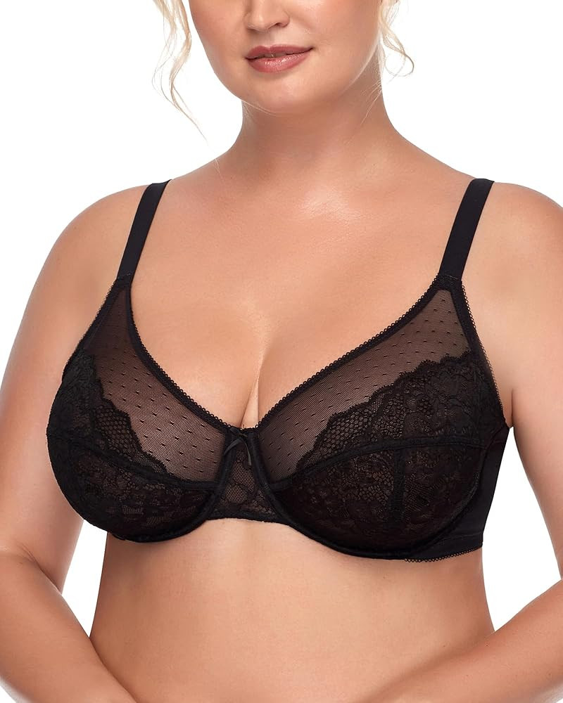 HSIA Minimizer Bras for Women Full Coverage Underwire Bras Plus Size Lifting Lace Bra for Heavy B... | Amazon (US)