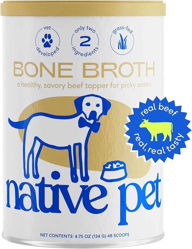 Native Pet Bone Broth for Dogs and Cats – Dog Bone Broth Powder for Dog Food Topper for Picky E... | Amazon (US)