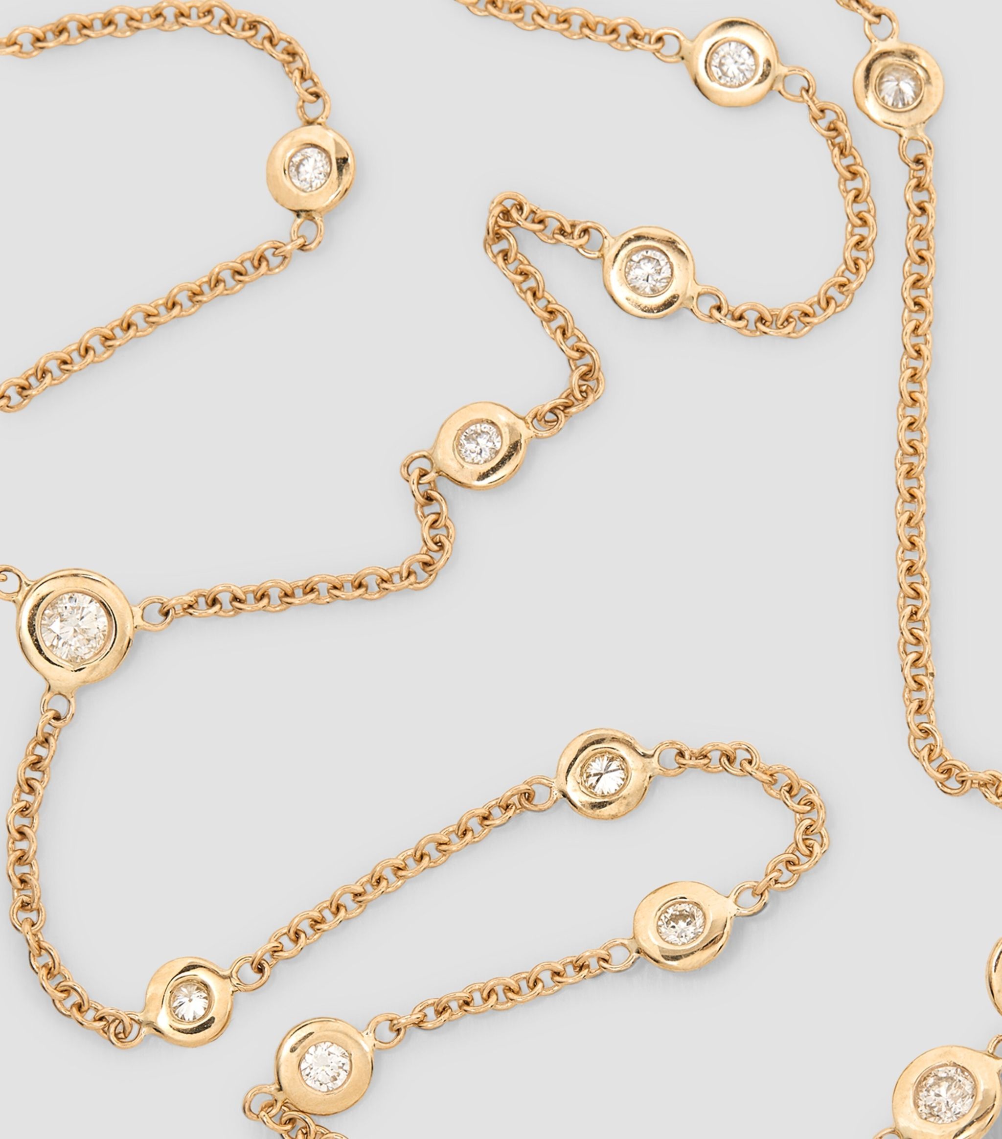 Yellow Gold and Diamond Lariat Necklace | Harrods