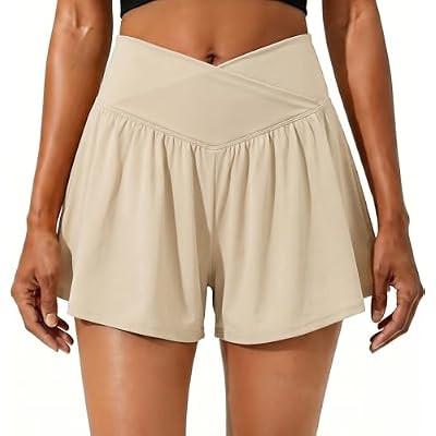 PrinStory Athletic Shorts for Women Flowy 2 in 1 Running Shorts 6" XS-XL | Cute Butterfly… | Amazon (US)