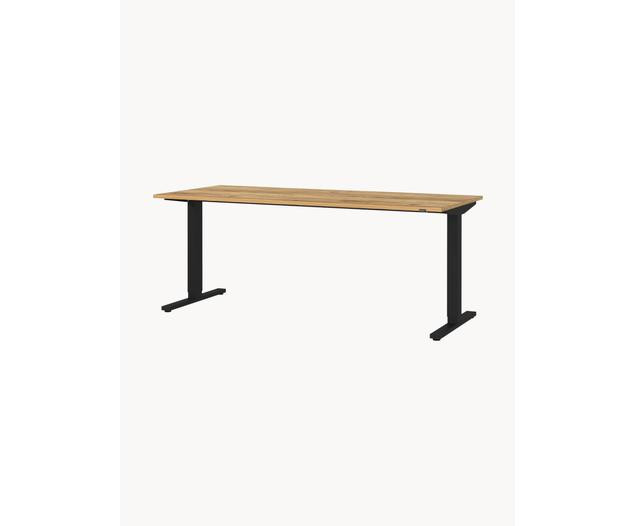 In hoogte verstelbare bureau Orija van hout en metaal | Westwing EU