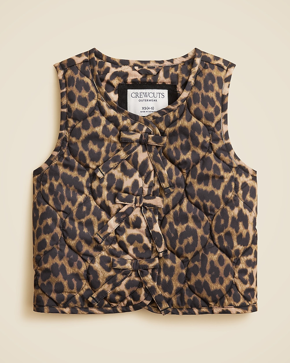 Girls' quilted vest in leopard print with PrimaLoft® | J. Crew US