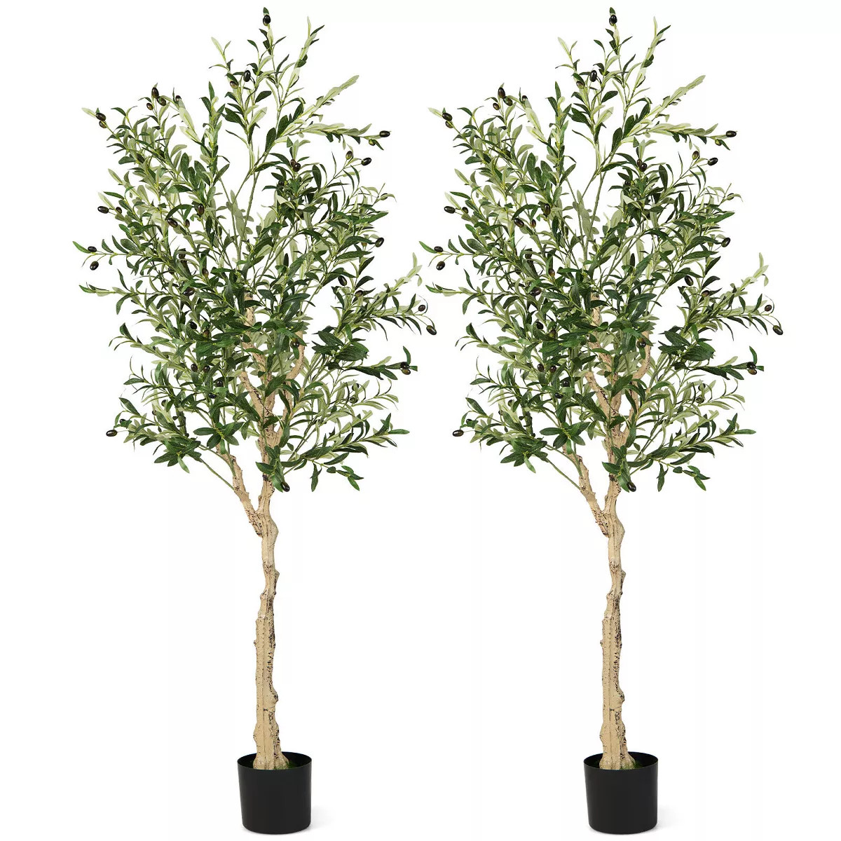 Tangkula 2-Pack Artificial Olive Tree 6 FT Tall Faux Olive Plants for Indoor and Outdoor | Target