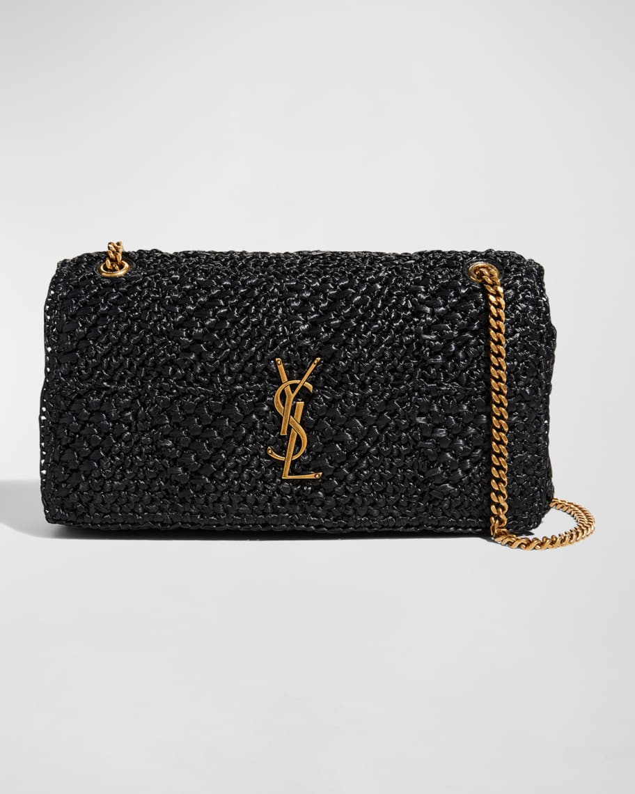 Saint Laurent Jamie Medium YSL Crochet Raffia Shoulder Bag | Neiman Marcus