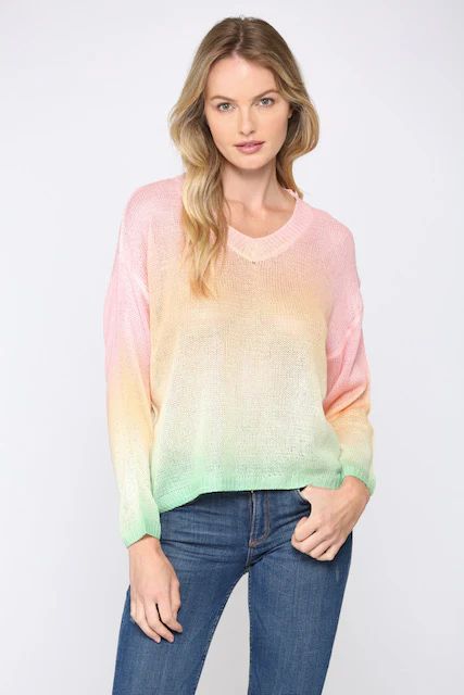 Fate Rainbow Ombre Tie Dye Sweater / Rainbow Multi / Size Medium | Social Threads