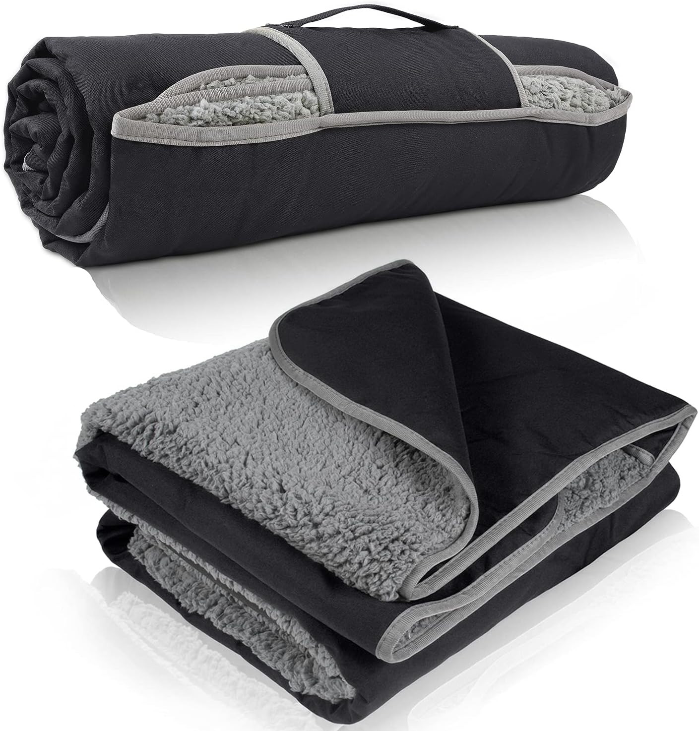 Tirrinia Waterproof Outdoor Blanket with Sherpa Lining, Windproof Foldable | Amazon (US)