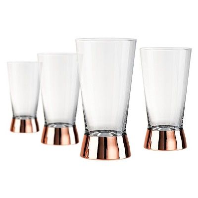 Artland Coppertino 4pk 15oz Highball Glasses Copper | Target