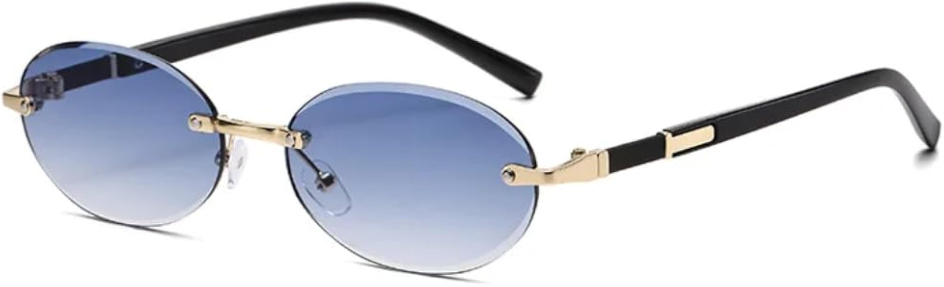 Sunglasses Uv400 Protection | Oval Rimless Colorful Lens | for Women Men Outdoor Sports & Driving | Amazon (US)