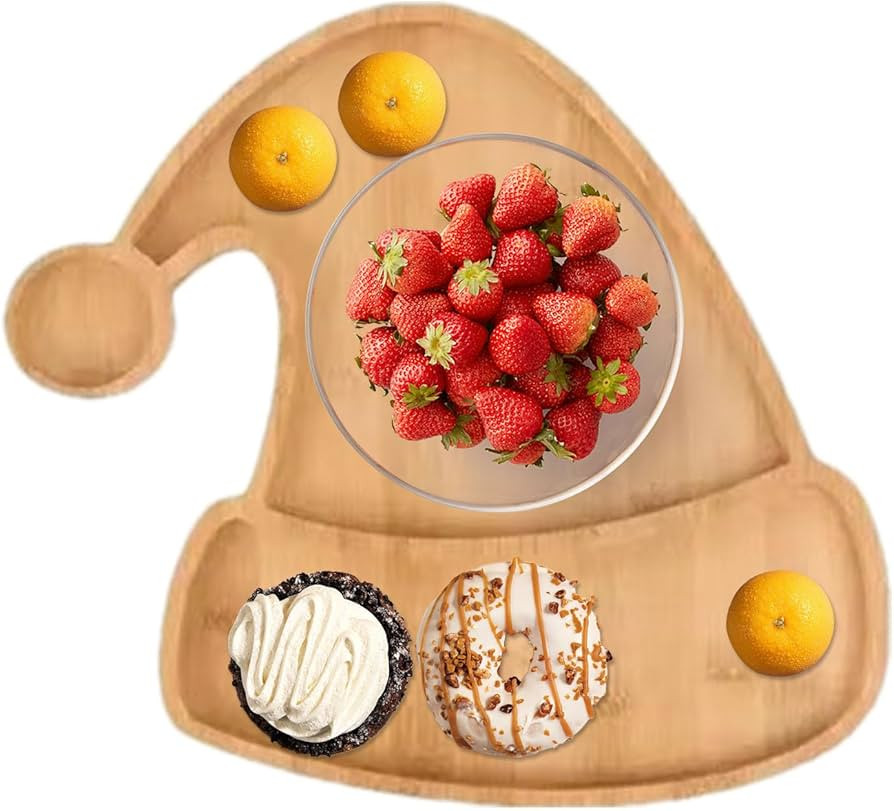 Christmas Charcuterie Board, Wooden Dessert Candy Dish, Durable Multifunctional Smooth Easy To Cl... | Amazon (US)