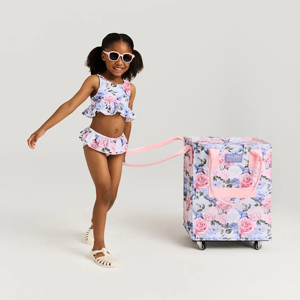 Floral Blue Girls Two Piece Swimsuit | Marion | Posh Peanut