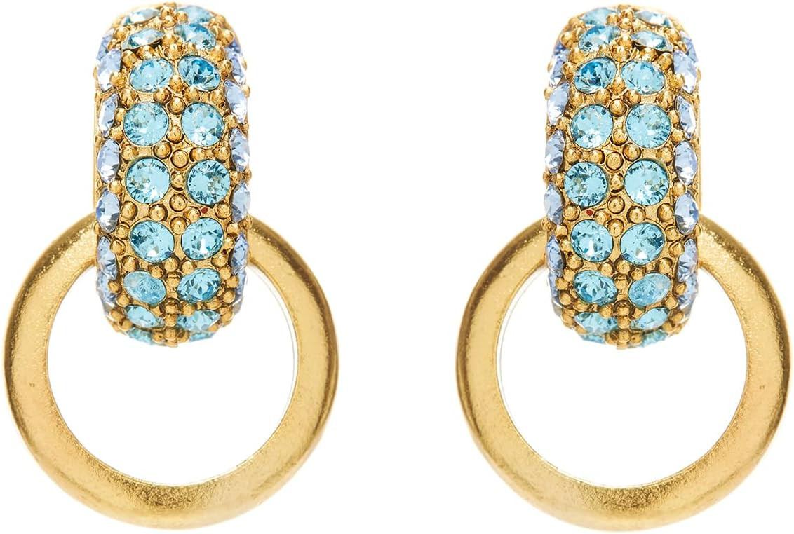 Amazon.com: Oscar de la Renta, Pave Crystal Link Earrings, Aquamarine : Luxury Stores | Amazon (US)