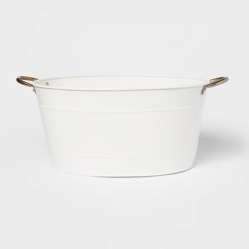 16L Steel Oval Beverage Tub White - Threshold™ | Target
