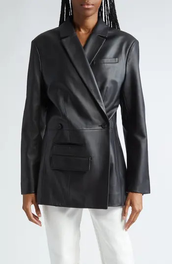 La Veste Tibau Asymmetric Leather Blazer | Nordstrom