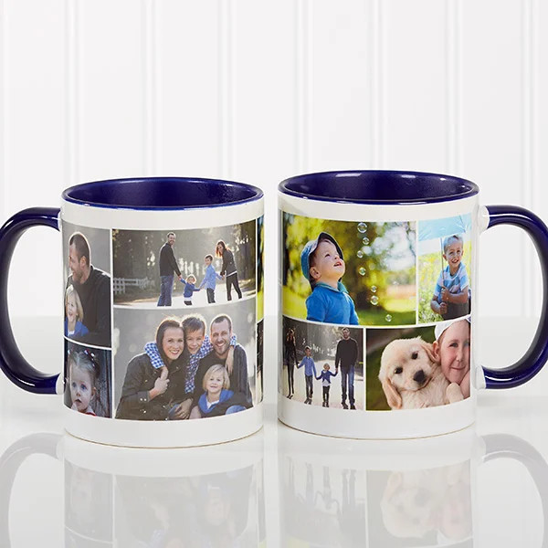 Personalized Photo Collage Coffee Mug - Blue Mug | Personalization Mall