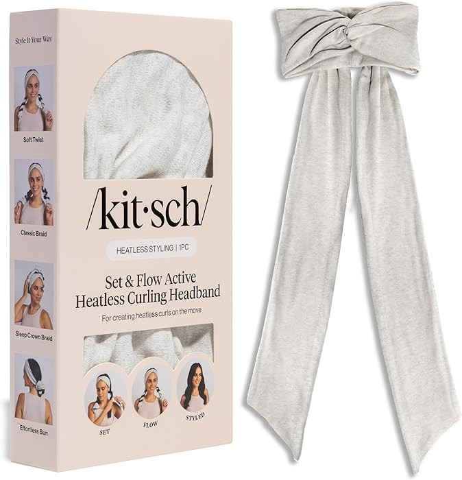 Kitsch Set & Flow Active Heatless Curling Headband For Women \u2013 Achieves Heatless Curls Overn... | Amazon (US)