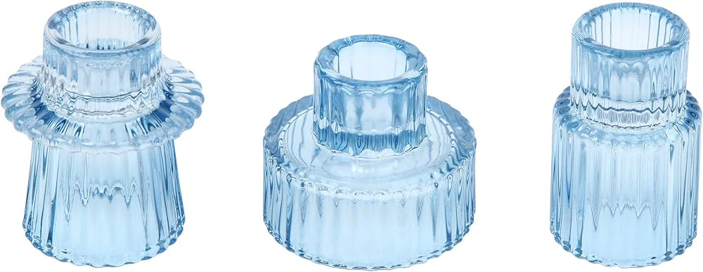 Vixdonos Glass Candlestick Holders Tealight Candle Holders for Table Centerpieces, Wedding Decor ... | Amazon (US)