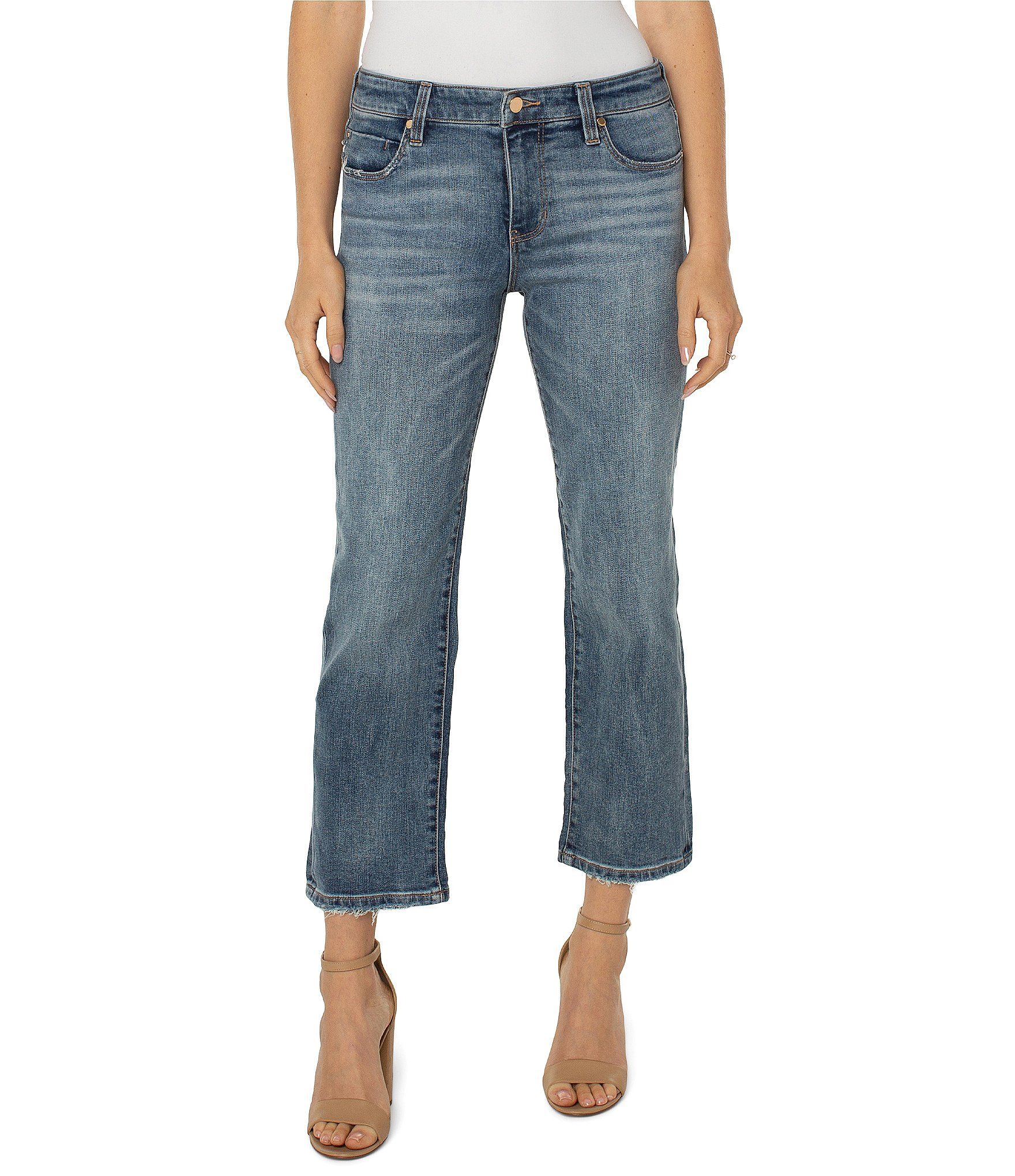 5-Pocket Style Cropped Flare Jeans | Dillard's