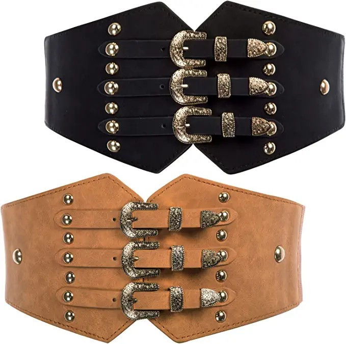 SCARLET DARKNESS Vintage Classic Cincher Wide Belt Elastic Leather Waist Belt at Amazon Women’s... | Amazon (US)