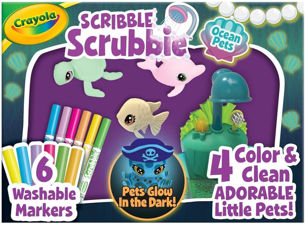 Crayola Scribble Scrubbie Glow Lagoon Pets, Sea Animal Toys, Gifts for for Boys & Girls, 3+ | Amazon (US)