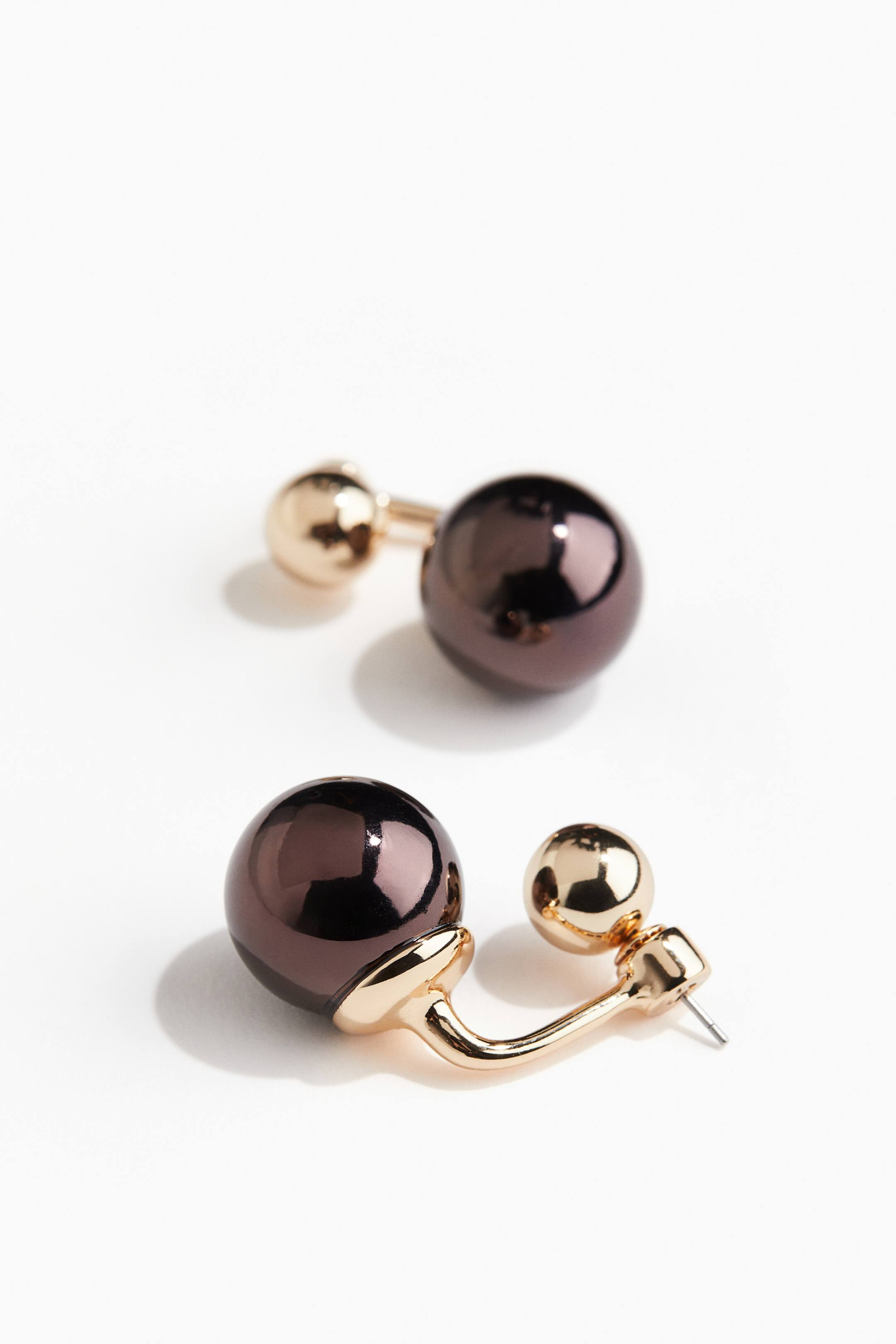 Sphere-Detail Front and Back Earrings - Brown - Ladies | H&M CA | H&M (US + CA)