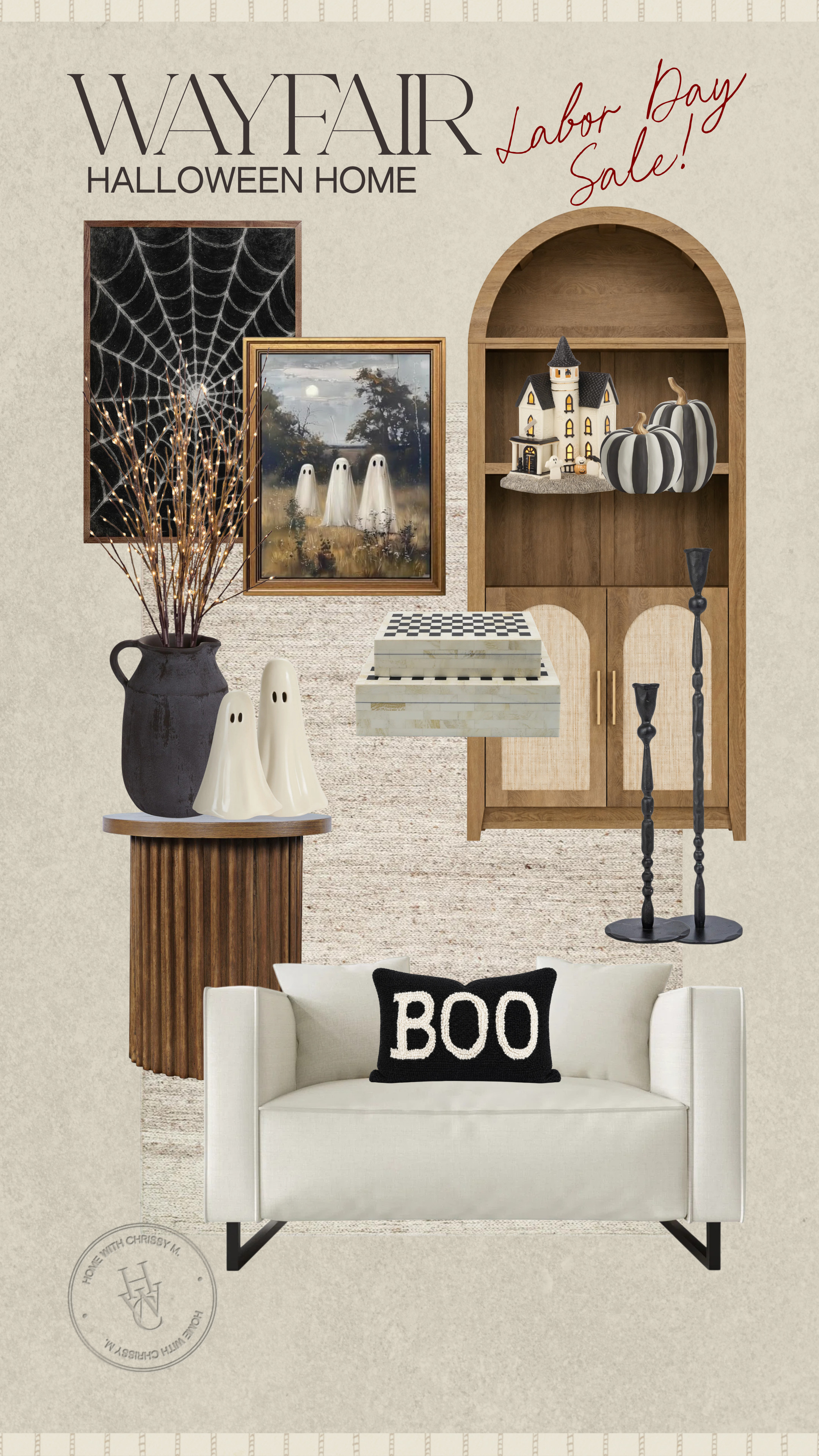 Shop Halloween decor during Wayfair's Labor Day Clearance Sale! 
Wayfair Home / Wayfair Sale / Labor Day Sale / Fall Home / Fall Decor / Neutral Home / Halloween Decor / Neutral Ceramic Pumpkins / Matte Black Candle Holders / Brass Jack-O’-Lanterns / Gauze Table Runners / Black Taper Candles / Woven Bats Garland / Minimalist Skeleton Decor / Smoky Glass Lanterns / Antique Gold Mirrors / Stone Tombstone Accents / Black and White Check Throws / Vintage-Inspired Crows / Rustic Wood Signs / Distressed Metal Lanterns / Bone-Colored Skulls / Velvet Pumpkins in Neutrals / Black Lace Mantel Scarves / Apothecary Jars / Aged Spell Books / Neutral Spider Web Accents / Moody Faux Florals / Iron Wall Sconces / Rustic Wreaths with Bats / Cream-Colored Ghost Pillows / Weathered Candlestick Holders / Terracotta Pumpkins / Terracotta Jack-O-Lantern’s / Rattan Witches Hat / Aesthetic Halloween 

 #LTKSeasonal #LTKHome