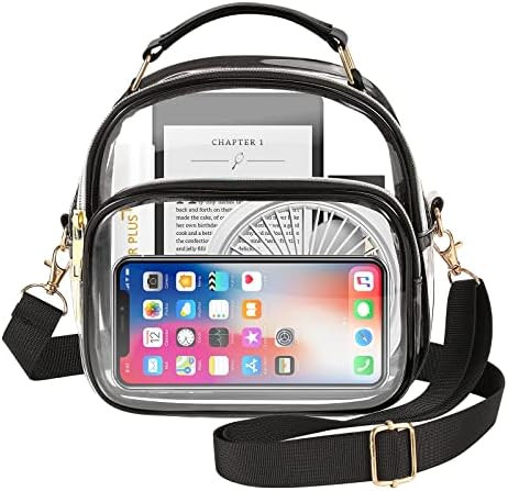 MoKo Clear Bag Stadium Approved for Women, Large Capicity Crossbody Bag with 2 Pockets and Zipper | Amazon (US)
