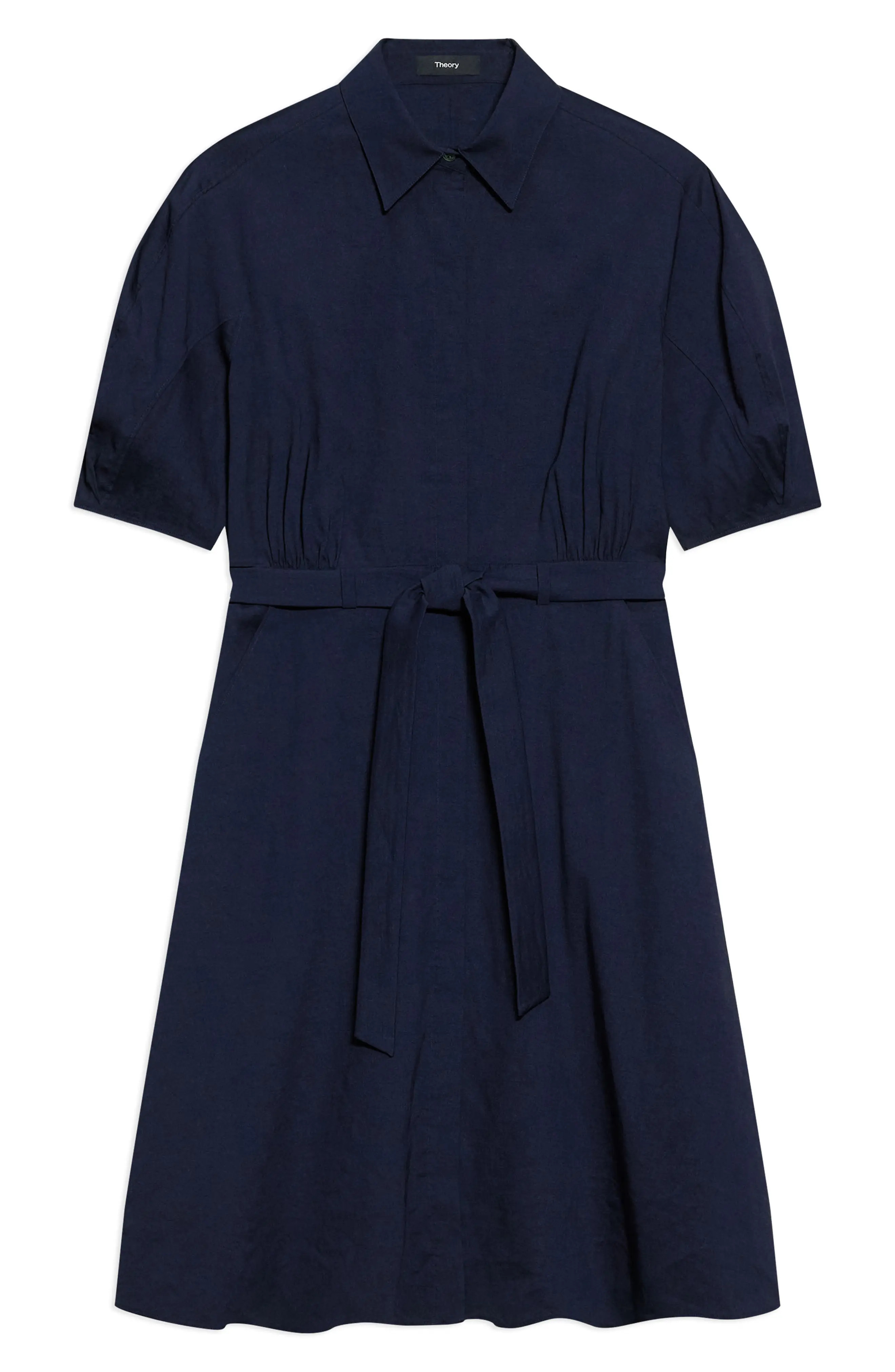 Belted Linen Blend Shirtdress (Women) | Nordstrom | Nordstrom