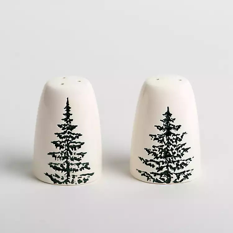 Evergreen Trees Ceramic Salt & Pepper Shaker Set | Kirkland's Home