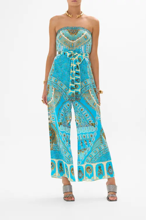 Camilla TIE WAIST STRAPLESS JUMPSUIT TEMPLE OF LIGHT at Nordstrom, Size Large Au | Nordstrom