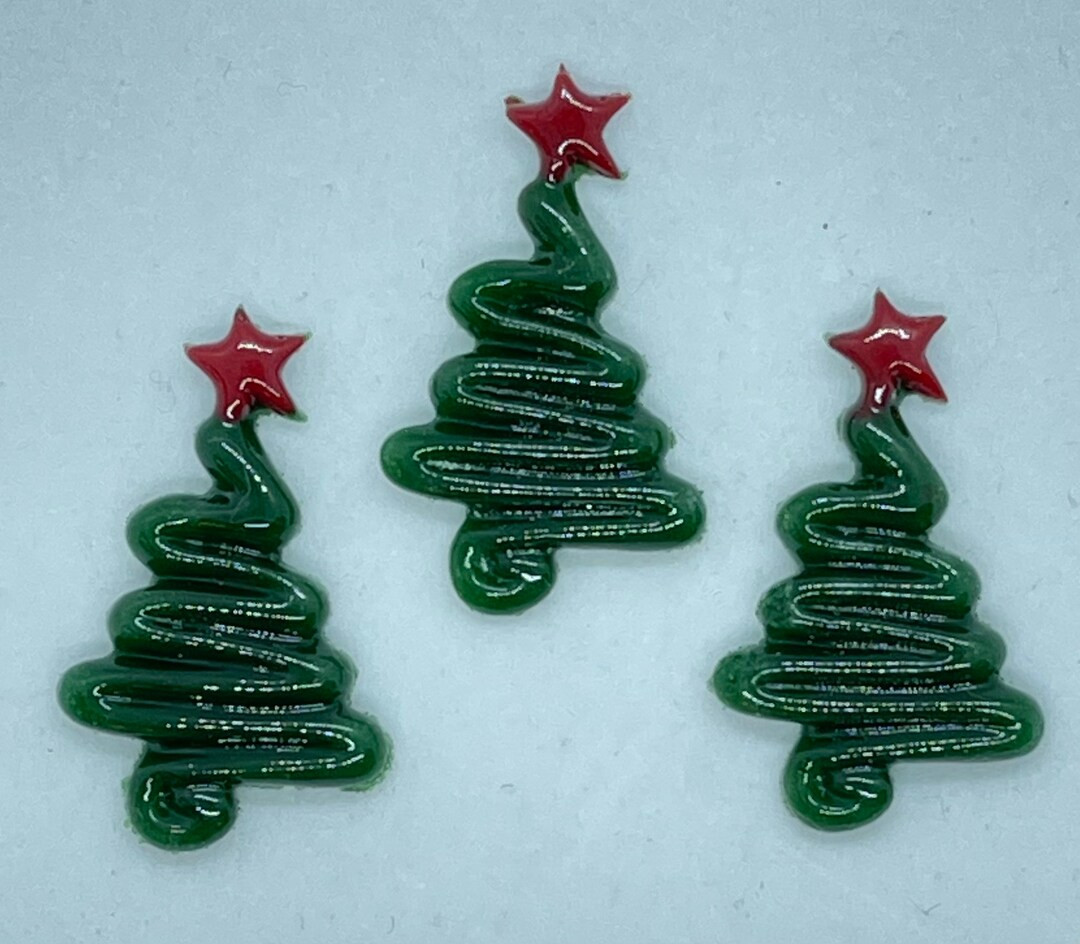 COE 96 - Christmas Tree w Red Star - 1.25” - Bag of 4 | Etsy (US)