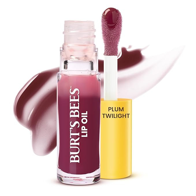 Burt's Bees Lip Oil Plum Twilight, Instant Hydration, Nourishes and Softens Lips, Sheer Wash of C... | Amazon (US)