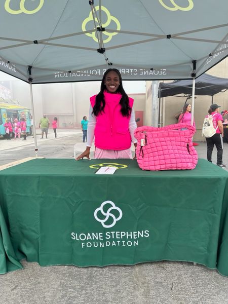 Thinking pink at the Sloane Stephens Foundation booth at Compton’s Walk for a Cure! October is Breast Cancer Awareness Month, make sure you are keeping tabs on your health. 💕💕

#LTKfitness #LTKitbag #LTKfindsunder100