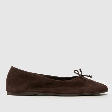 Womens Brown schuh Lambert Suede Ballerina Flat Shoes | schuh | Schuh