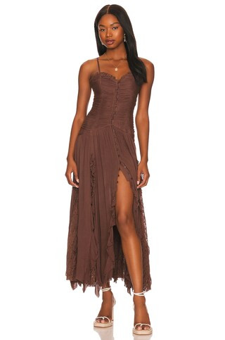 Free People x REVOLVE Fleur Maxi Dress in Chocolate from Revolve.com | Revolve Clothing (Global)