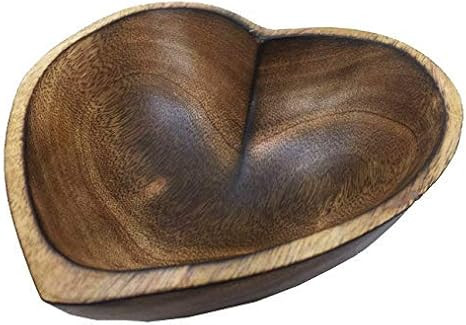 6" Heart Shaped Bowl - Small Functional and Collectible Bowl - Handcrafted Wooden Bowl for Servin... | Amazon (US)