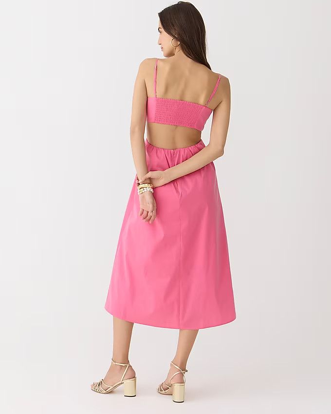 Collection bow-front cutout midi dress in stretch taffeta | J.Crew US