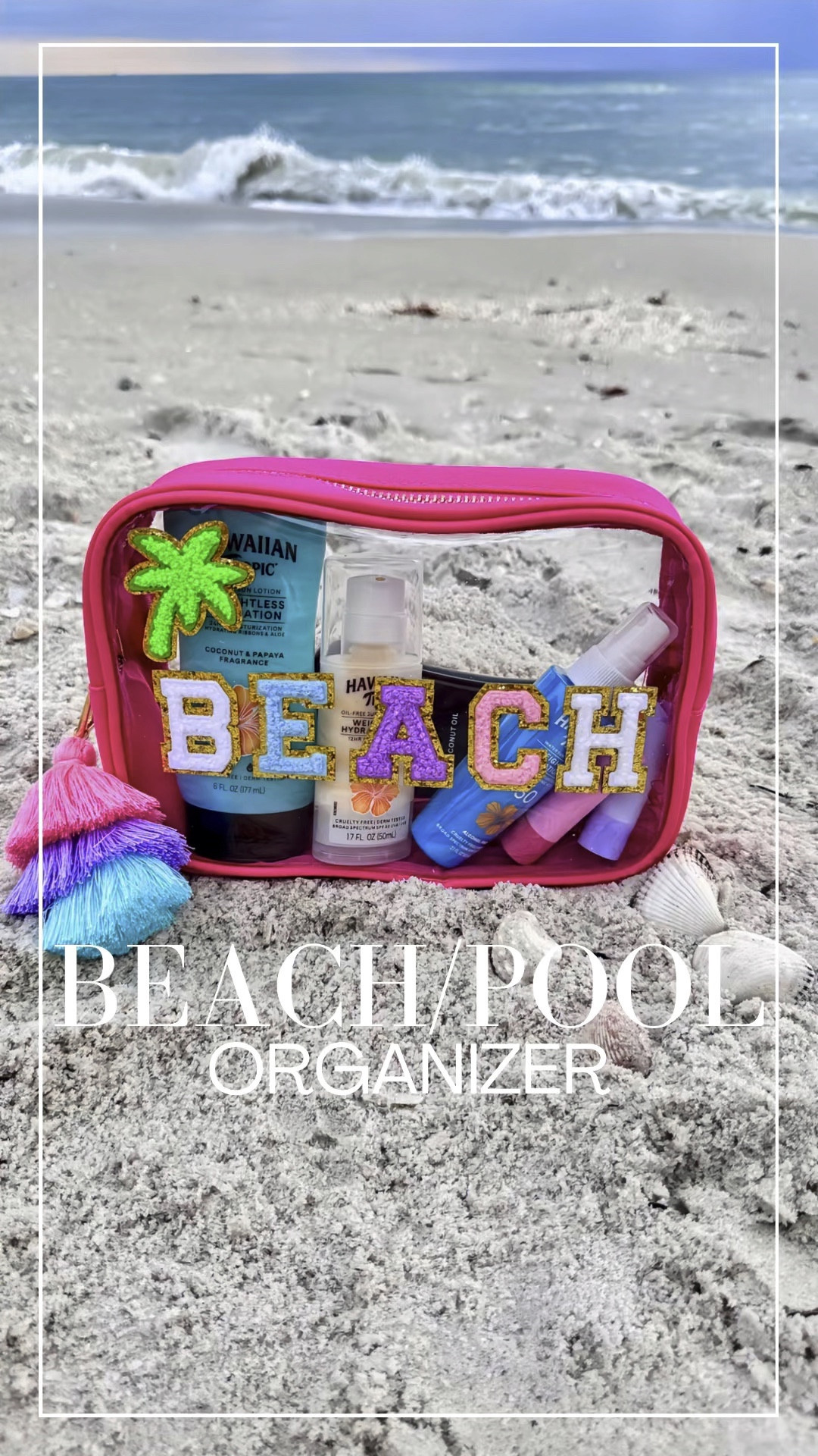 POV- You're going to the beach and you want to look fashionable. I've got you with this easy DIY Beach Bag. Perfect for the pool or a day at the beach. I never leave home without my sunblock and now I am organized while on the beach. Which I love. And this case is perfect for taking to the water and sand. 

#LTKVideo #LTKbeauty #LTKSeasonal