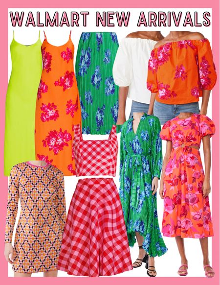 Walmart fashion / Walmart spring fashion / affordable fashion / scoop spring / spring 2023 trends / floral dresses / two piece set / orange midi dress / pink gingham print / green floral print dress 

#LTKFind #LTKstyletip #LTKunder50