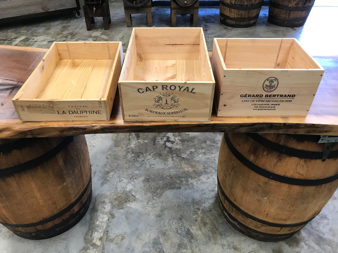 WINE Crates Genuine Wood Crate Wine Bottle Storage Box Ships From US - Etsy | Etsy (US)