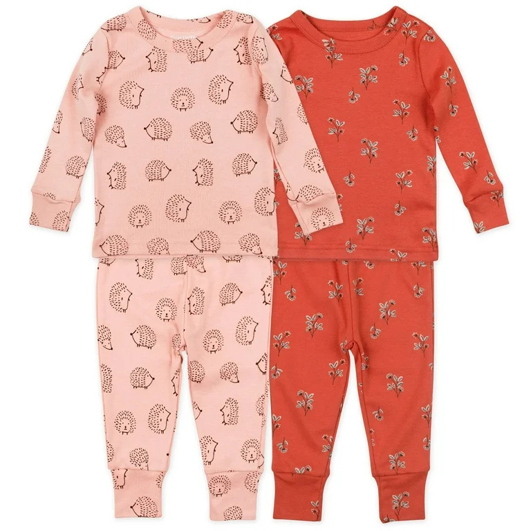 Mac & Moon 4-Piece Organic Cotton Pajama Baby & Toddler Girl 6M-5T - Walmart.com | Walmart (US)
