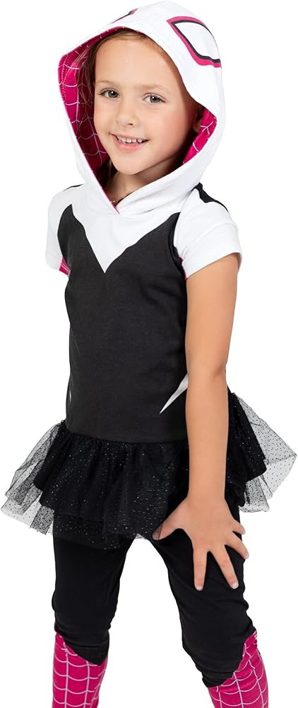 Marvel Avengers Spider-Man Spider-Gwen Captain America Girls Cosplay T-Shirt and Leggings Toddler... | Amazon (US)