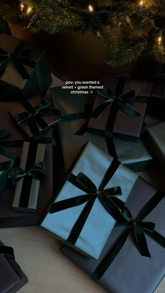 In love with how the presents turned out this year! I wrapped everything in green + black wrapping paper with velvet green ribbon. ✨

#LTKGiftGuide #LTKHoliday #LTKHome