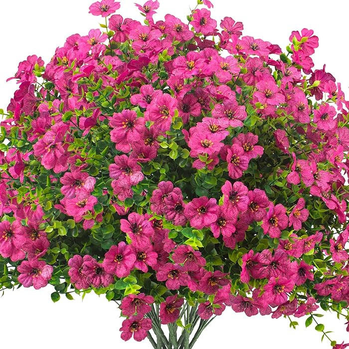 Artificial Fake Flowers for Outdoor Spring Decoration, 16 Bundles Faux Silk Colorful Daisy UV Res... | Amazon (US)