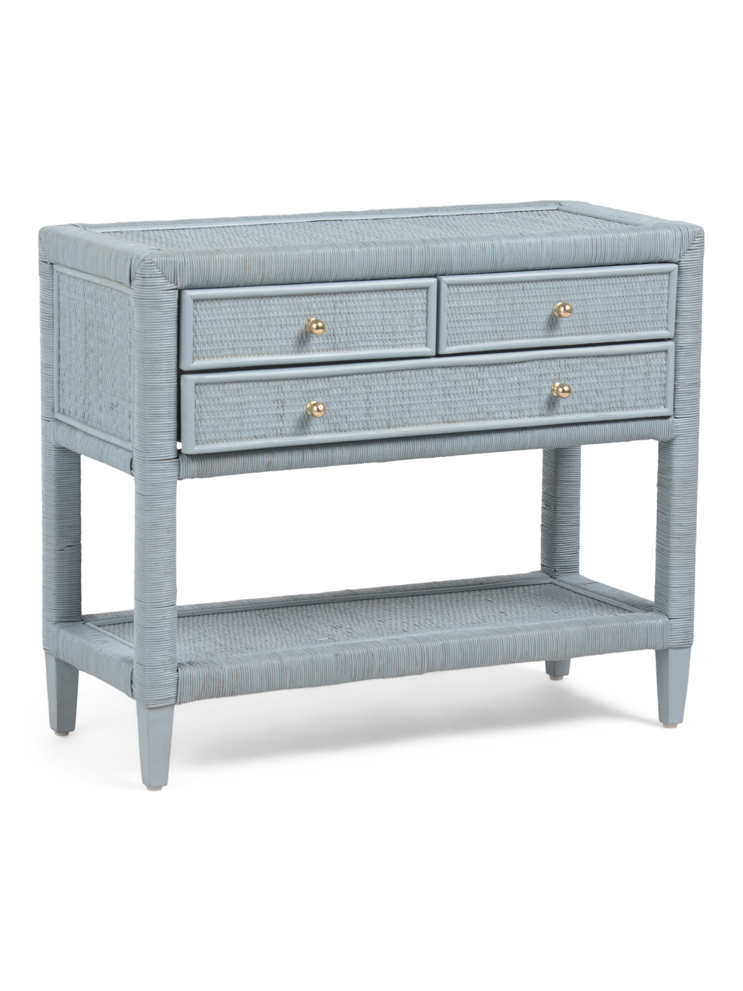 32x27x14 Miridel 3 Drawer Woven Rattan Console Table | TJ Maxx