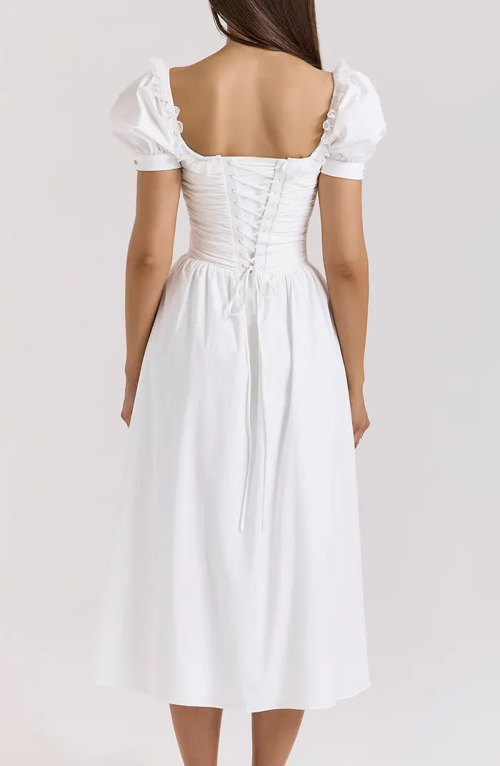 HOUSE OF CB Lulabell Puff Sleeve Midi Dress | Nordstrom | Nordstrom
